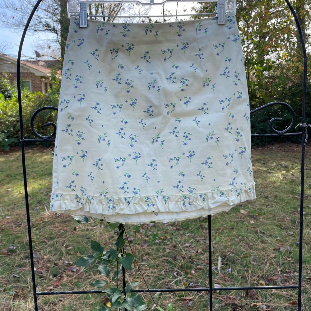Urban Outfitters cream floral skirt